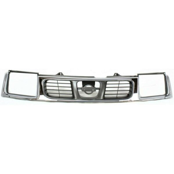 New Fits NISSAN FRONTIER 1998-2000 Front Grille CHR Shell BLK Insert NI1200183