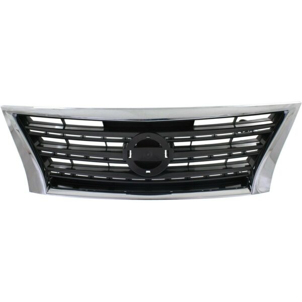 New Fits NISSAN SENTRA 2013-15 Front Side Grille Black W/CHR Molding NI1200253