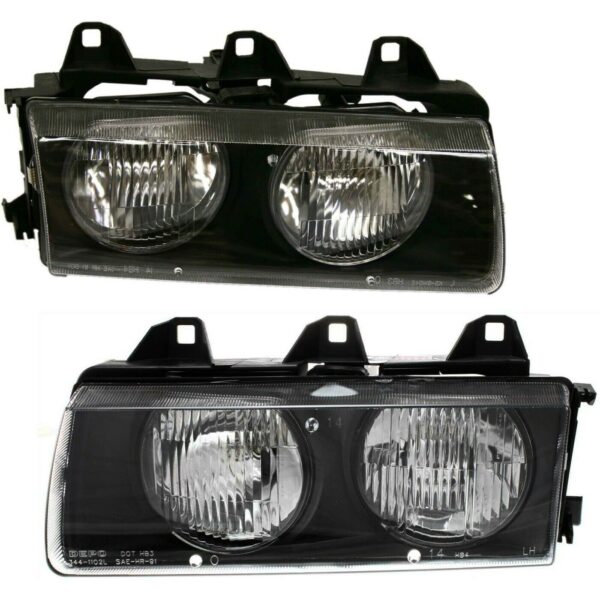 New Set of 2 Fits BMW M3 1994-1996 Left & Right Side Halogen Headlight Assembly