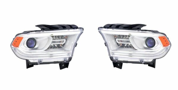 New Set of 2 Fits DODGE DURANGO 2014-15 LH & RH Side Headlamp Assembly LED DRL