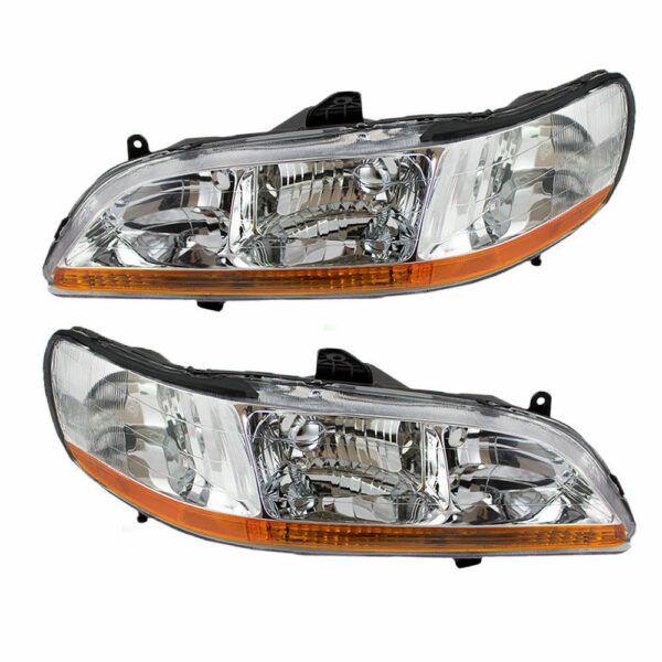 New Set of 2 Fits HONDA ACCORD COUPE 01-02 LH & RH Side Headlight Lens & Housing