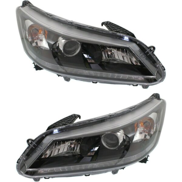 New Set of 2 Fits HONDA ACCORD SEDAN 2013-15 LH & RH Side Halogen Headlight Assy