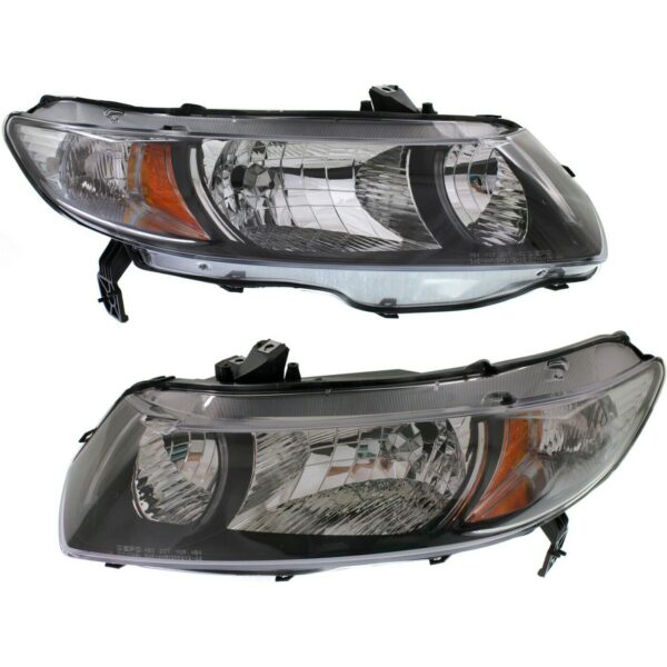 New Set of 2 Fits HONDA CIVIC CP 2009-11 LH & RH Side Headlight Lens & Housing