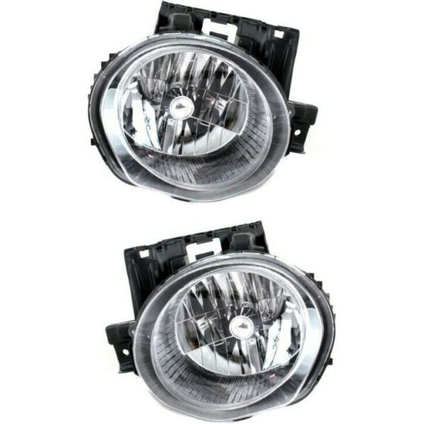 New Set of 2 Fits NISSAN DATSUN JUKE 2011-2014 LH & RH Side Headlight Assy Round