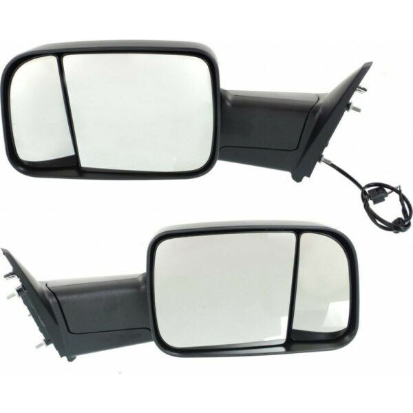 New Set Of 2 Fits RAM 1500 P/U 13-18 LH & RH Side Mirror Manual Remote Man Fldg