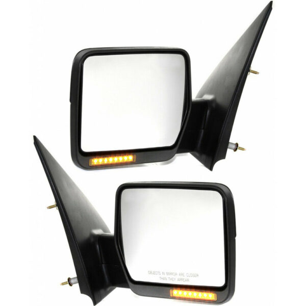 New Set Of 2 Fits FORD F-150 04-06 LH & RH Side Power Mirror Manual Folding Htd