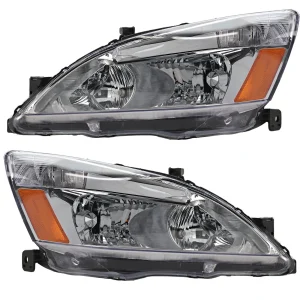 New Set Of 2 Fits For HONDA ACCORD 2003-2007 Front Right & Left Side Headlight Assembly 33101SDAA01, 33151SDAA01